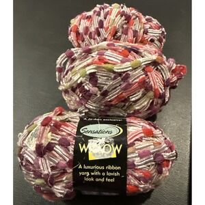 Jo Ann Sensations Berry #2722 Willow Ribbon‎ Yarn 3 Skeins